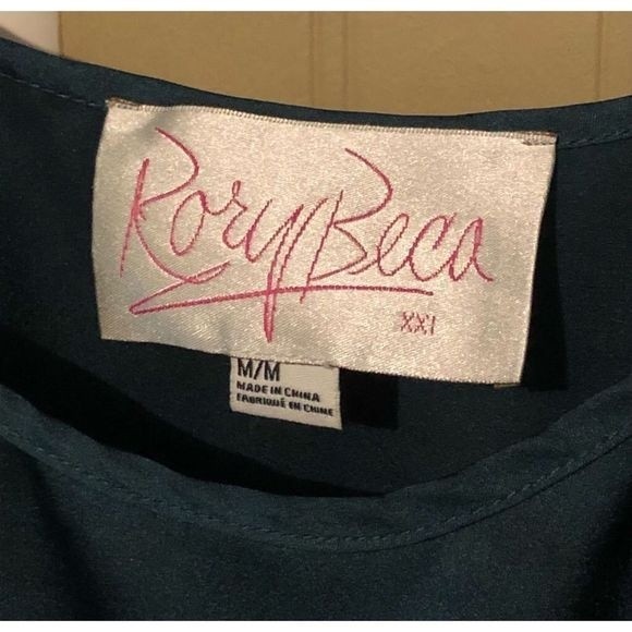 Rory Beca Forever 21 Cutout Hi Low Teal Green Slip Dress Womens Size M - Picture 6 of 7